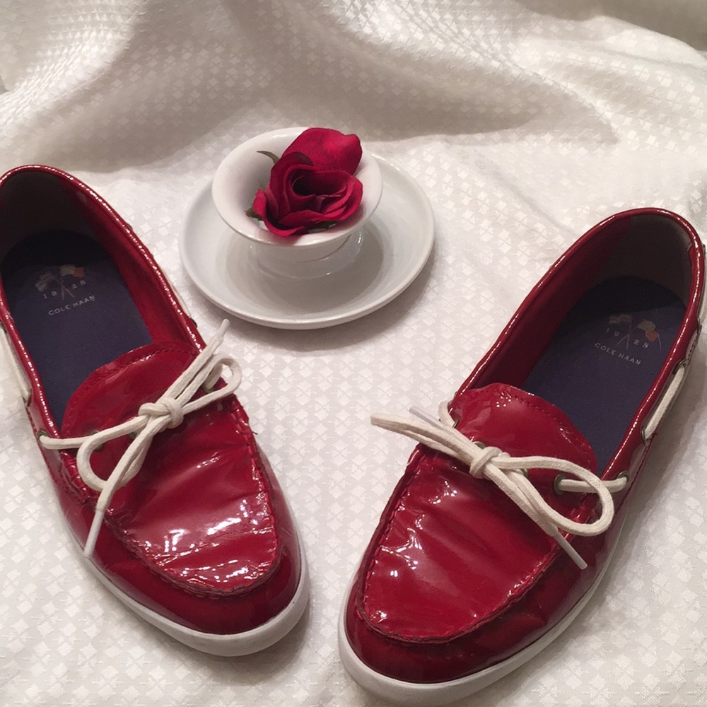 Cole Haan boat shoes size 9B red